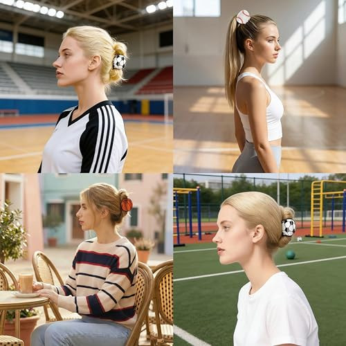 World Cup Hair Accessories For Women Funny Sport Hair Clips Football Basketball Baseball Hair Claw Clips Cute Non Slip Jaw Barrette Gifts