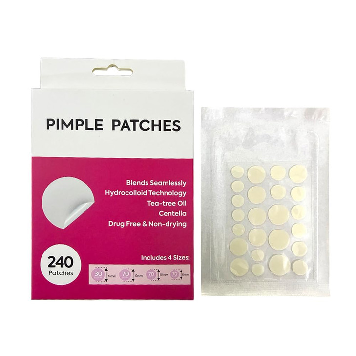 Hydrocolloid Pimple Patches For Face 240 Counts Invisible Acne Spot Patches With Tea Tree And Centella 4 Sizes For Teens And Adults