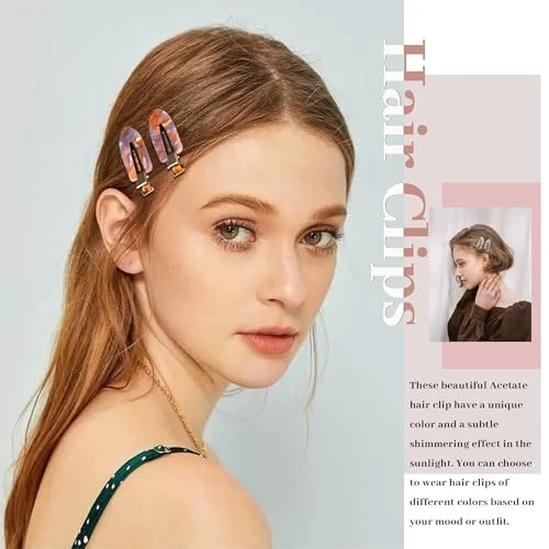 Aitxpaotn No Crease No Bend Hair Clips For Styling Creaseless Flat Makeup Hair Clips Non Slip Hair Accessories For Women Gold Fleck Design