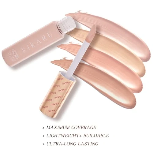 Kikaru Liquid Concealer Lightweight Reduces Appearance Of Dark Circles Covers Blemishes Brighten Skin Tone Hydrating And Long Lasting 01