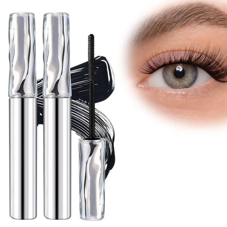 2Pcs Tubing Mascara Waterprooflong Curling Mascara Eyelash Primer Tubular Eyelash Prime Natural And Non Smudged