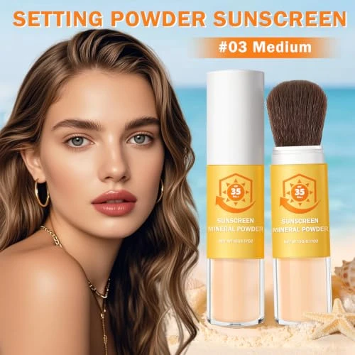 Uaoe Mineral Powder Sunscreen For Face Spf Powder For Face 03 Medium