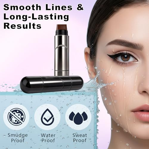 Zanshi 2 Pcs Winged Eyeliner Stamp Foldable Eye Liner Stamp Black And Brown