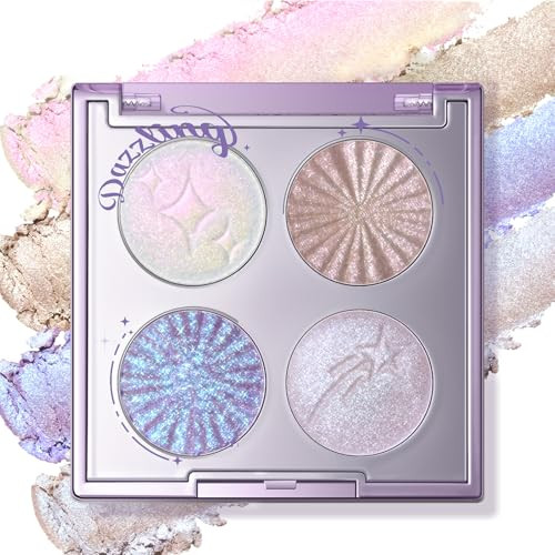 Noerrors Duochrome Shimmer Eyeshadow Quad Palette For Sparkly Fairy Makeup