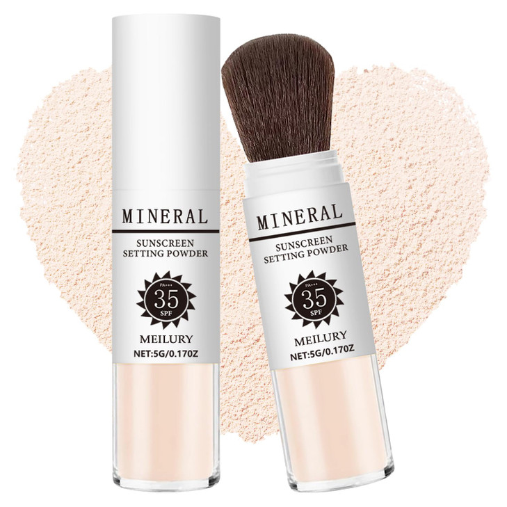 Meilury Sunscreen Setting Powder Spf 35 Mineral Powder For Face And Scalp