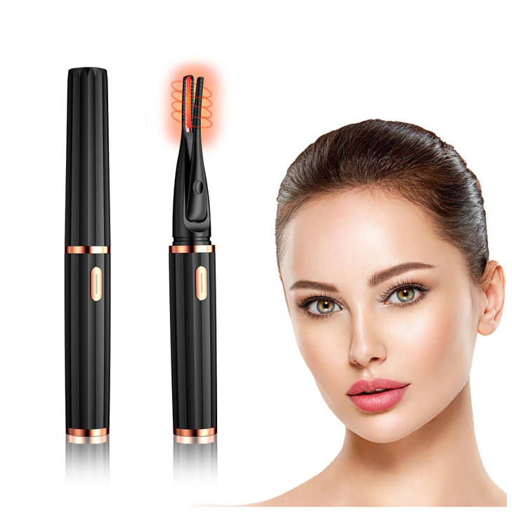 Eyelash Curler Heat 2 In 1 Clip Type Heated Eye Lash Curler New Comb Electric Eyelash Curlers 3 Temperature Modes Black