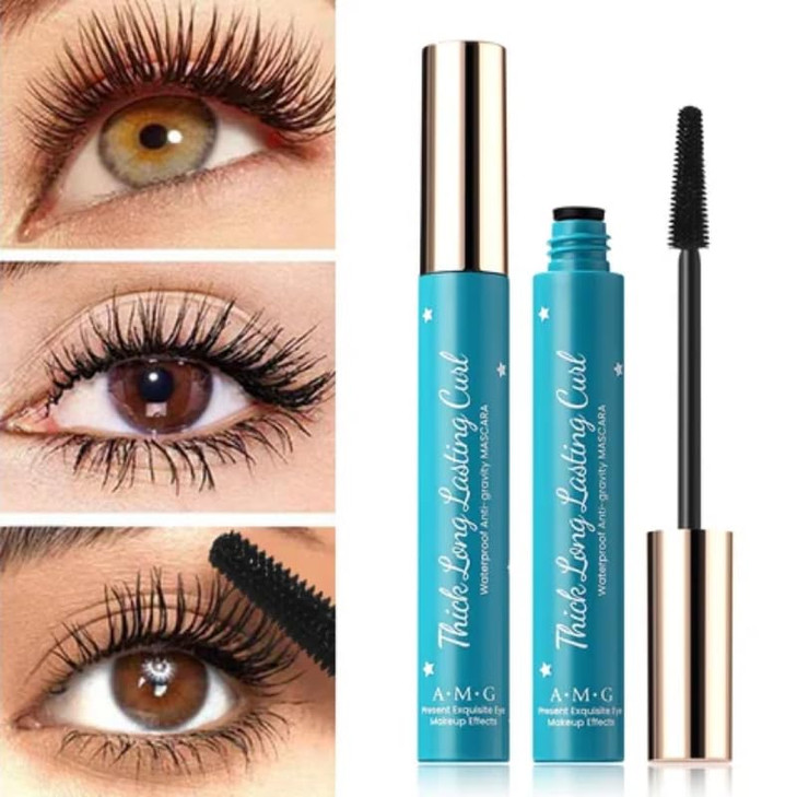Thick Long Lasting Curl Curling Eyelash Iron Mascara Waterproof Voluminizing And Lengthening Smudge Proof Clump Free Ultra Fine Black Color