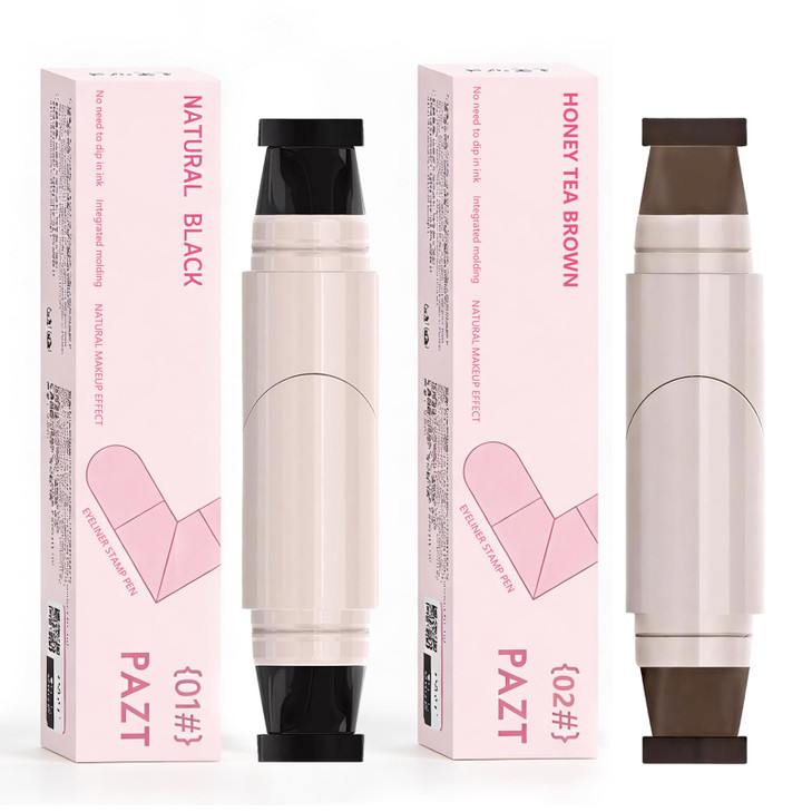 Charunee Winged Eyeliner Stamp Foldable Eye Liner Stamp 2Pc Gel Eyeliner Pencil Set Waterpoof Dual Ended Eye Stamp For Beginners Easily Draw