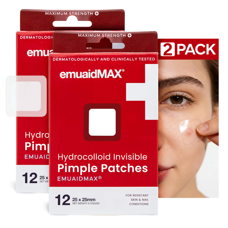 Emuaidmax Hydrocolloid Acne Patches Invisible Pimple Spot Cover 24 Count