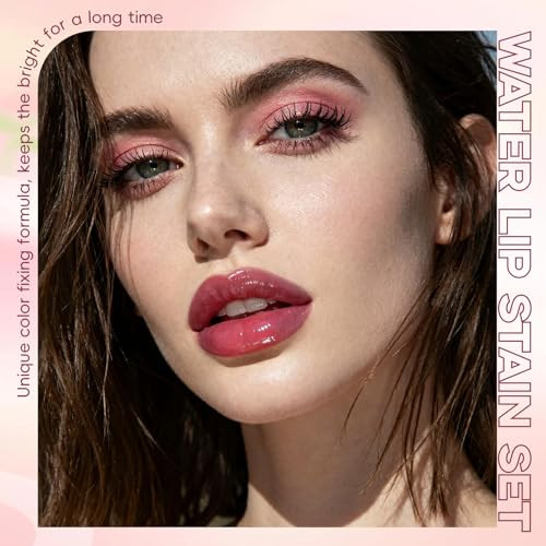 Hosaily Tinted Lip Oil And Lip Stain Set Nude Pink Nourishing Plumping Lip Combo Gloss Long Wear Non Sticky High Shine Tinted Lip Glow Oil