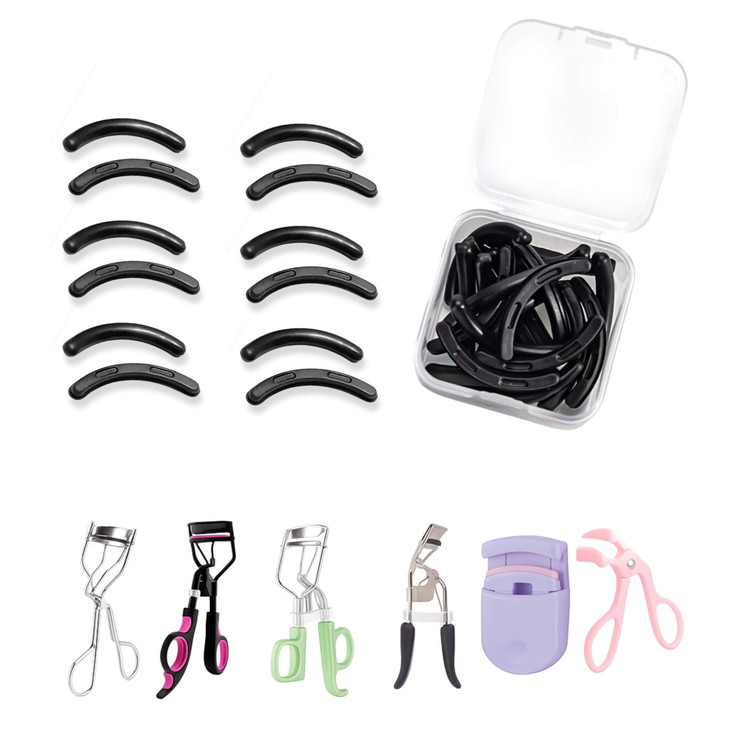 48Pcs Eyelash Curler Refill Pads Compatible With Shiseido Soft Silicone Replacement Pads Universal Fit For Home Salon Use Trimmable Gentle