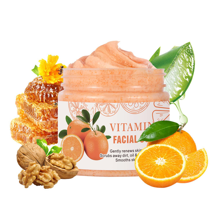 Vitamin C Face Scrub Deep Cleansing Exfoliating Face Wash Scrubs For Women Men Facial Exfoliating Scrub Anti Aging Anti Oxidant Facial