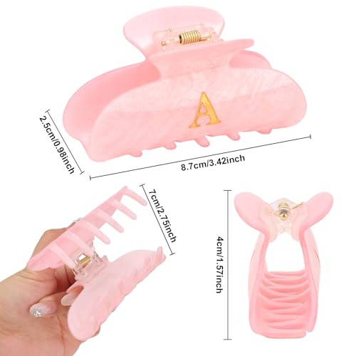 Aco Uint 2 Pack Hair Claw Clips For Women Acrylic Claw Clips With Glitter Letter A Cute Hair Accessories For Thin Or Thick Hair Bridesmaid