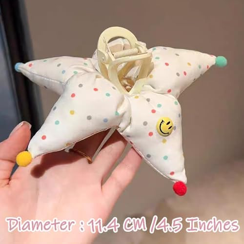 Ouliget Large Fabric Flower Claw Clip Cute Oversized Hair Clip For Girls