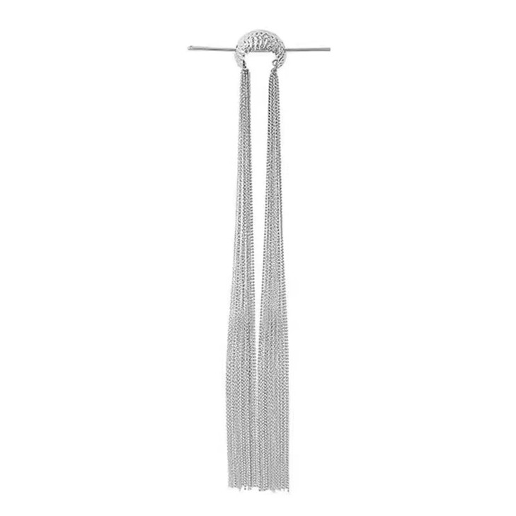 Retro Long Chain Tassel Hairwear Bling Bling Crystal Hair Shiny Hairpin Ponytail Hair Accessories For Women Tassel Metal Hair Stick