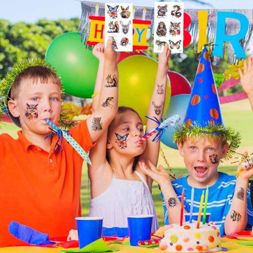 Hotoyannia 30 Sheets Watercolor Animals Temporary Tattoos For Kids Individually Cute Animals Temporary Tattoos Stickers For Girls Boy Body