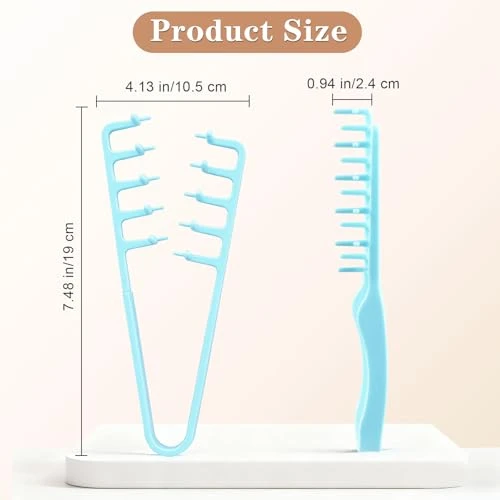 2 Pcs Texture Comb Voluminous Wide Toothed Hair Comb Apparatus Maximum Lift Roots Volume Tool Barber Wide Fine Toothed Dual Purpose Set Abs