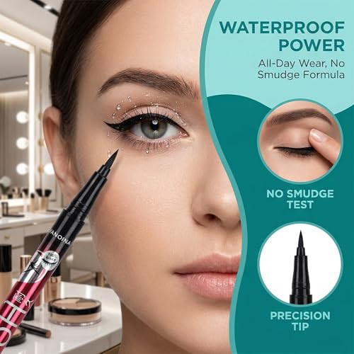 Popetpop 3 Pcs Black Waterproof Smudge Proof Eyeliner Pencil Waterproof Eye Liner Water Line Pencil Long Lasiting Liquid Eyeliner Makeup For