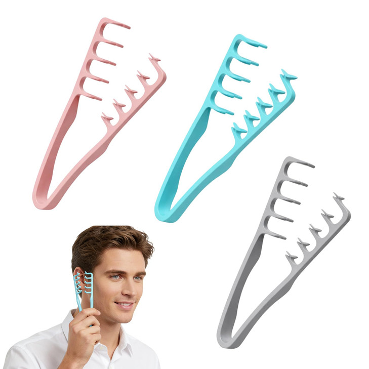 3Pcs Texture Comb Set Textured Styling Comb Hair Combs Suitable For Hairstyling Enthusiasts Travelers And Curly Haired Individuals