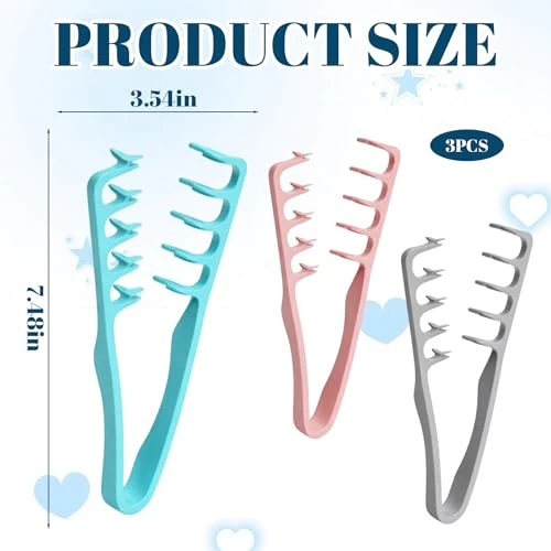 3Pcs Texture Comb Set Textured Styling Comb Hair Combs Suitable For Hairstyling Enthusiasts Travelers And Curly Haired Individuals