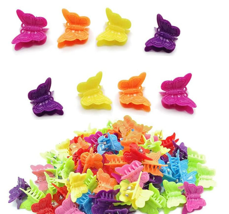 Muuzll 50 Pack Butterfly Hair Clips Pastel Mini Cute Accessories For 90S Girls Women Matte Colors Assorted Color Beautiful And Random Colour
