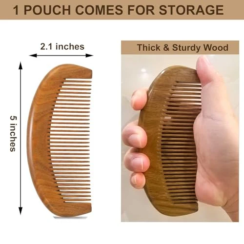 Moreinday Wooden Comb For Hair And Beard For Scalp Massage And Distribute Oils