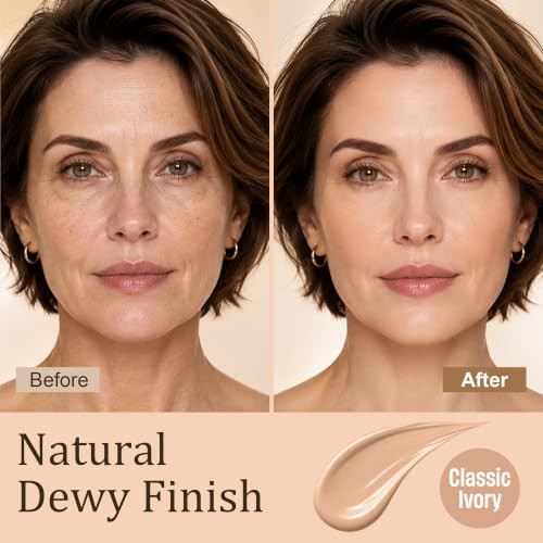 Fv Waterproof Liquid Foundation Dewy Finish Long Lasting Lightweight Medium Coverage Face Makeup For Normal And Dry Skin Cruelty Free