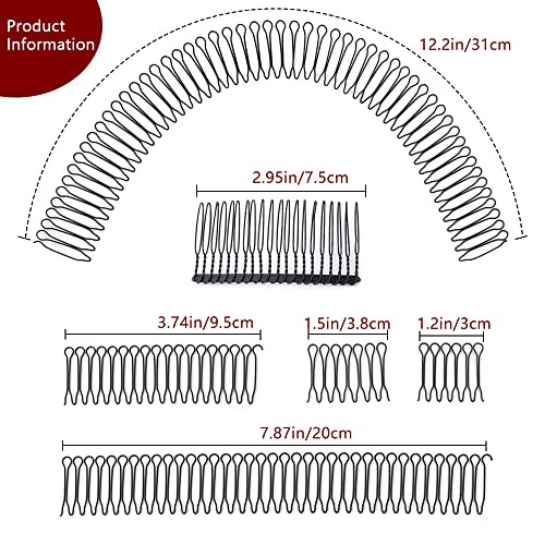 Tcotbe 5 Pcs U Shape Hair Styling Accessories Wavy Combs U Pin Clips Metal Wire Combs Mini Bangs Holders For Updo Styling Hair Finishing