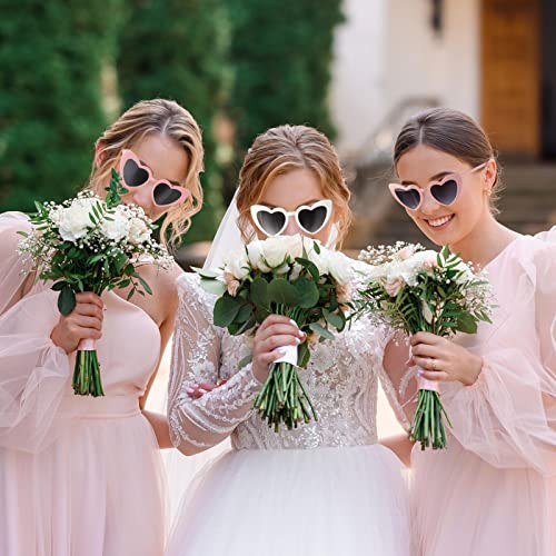 Loanzeg Satin Bridesmaid Scrunchies Bachelorette Hair Ties Set Of 6 Bridal Shower No Damage Hairties Ideas Gift For Wedding Party Favors
