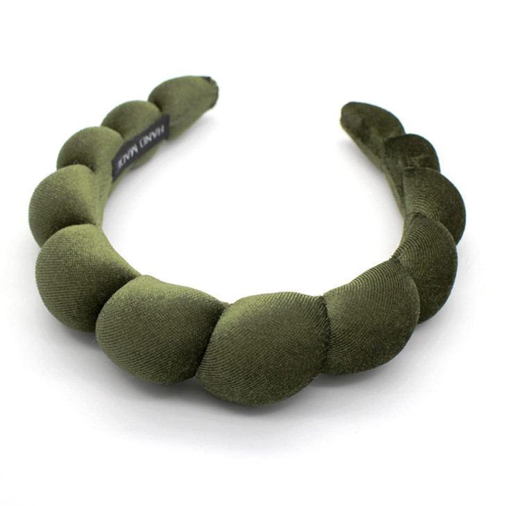 Uchyius Fashion Headbands For Women Padded Fabric Hair Bands Wide Velvet Non Slip Headband Hair Accessories For Women Girls Leaf Green