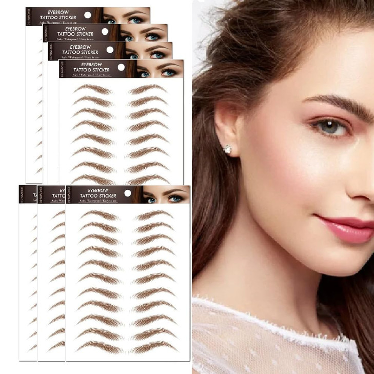 7Sheets Eyebrow Tattoo Stickers 4D Hair Like Waterproof Natural Fake Eyebrow Stickers Long Lasting Eyebrow Grooming Shaping Perfect For