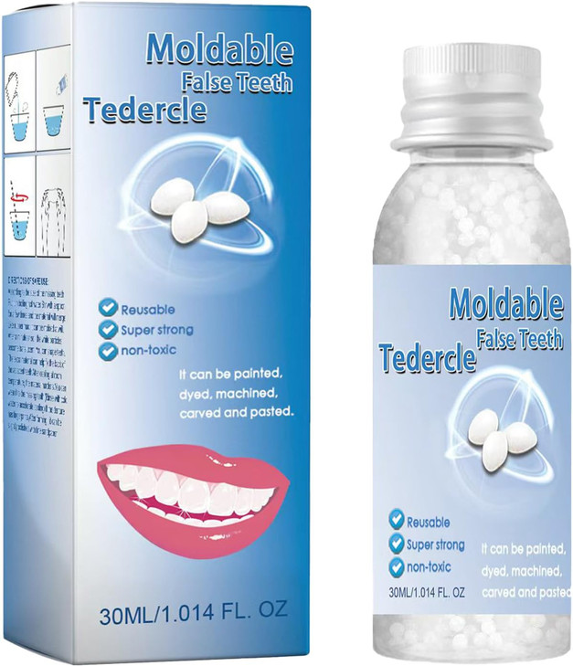 Tedercle Tooth Repair Beads Kit 30Ml Moldable Thermal Fitting Beads Temporary Teeth Replacement Kit For Temporary Restoration Of Missing And