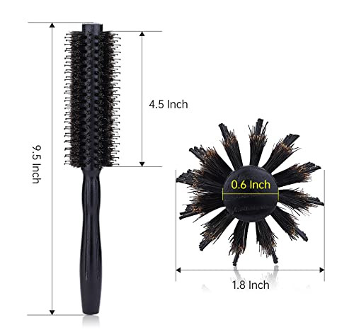 Perfehair Round Hair Brush 1.8 Inch Boar And Nylon Bristle Volumizing Roller Hairbrush For Women Or Men S Short Medium Fine Thin Hair Blow