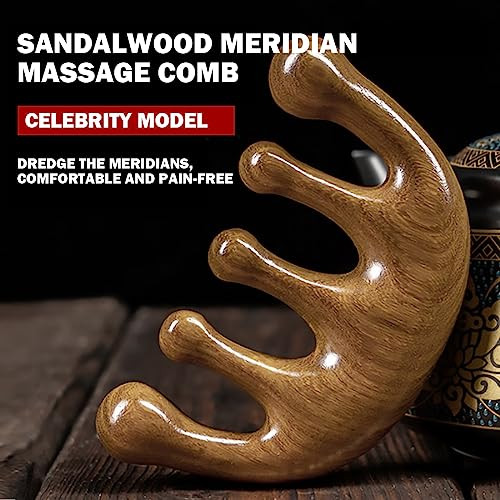 Cureder Wooden Scalp Massager Handmade 100 Percent Natural Green Sandalwood Wide Tooth Combs Wood Massage Comb And Sandalwood Comb For