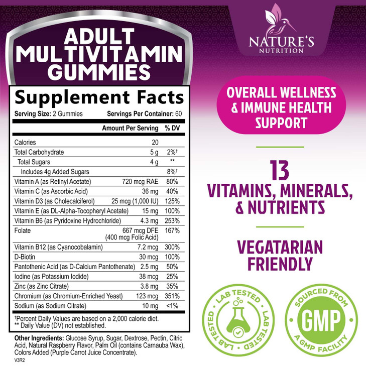 Multivitamin Gummies for Adult with Vitamins A, C, D, B12 - Gummy Multivitamins for Daily Nutritional Support with Vitamins & Minerals for Women & Me