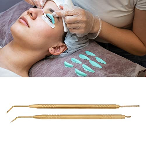 2 Pieces Eyelash Perm Tool Lash Separator Tint Tool Stainless Steel Lash Rods Tool With Comb For Eyelash Eyebrow Perming Tinting Curling