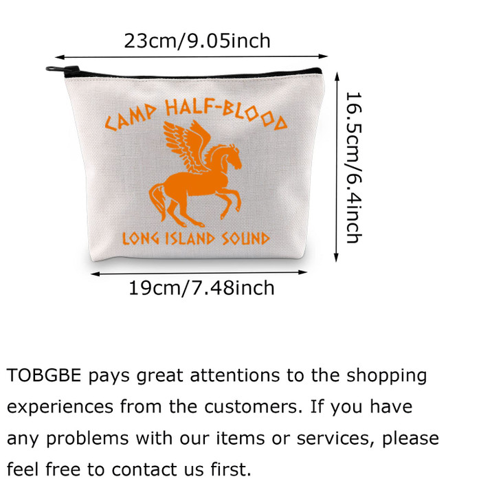 TOBGBE Percy Fan Gift Long Island Sound Makeup Bag Pegasus Zeus Gift Horror Novel Lover Gift (Camp Half blood)