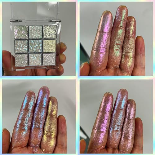 Szdym Professional Super Multi Chrome 9 Color Eyeshadow Palette Long Lasting And Handmade Chameleon Eyeshadow 100 Percent Vegan And Cruelty