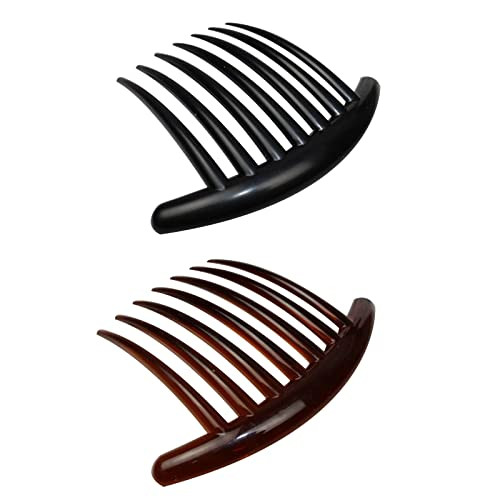 Wide Teeth Hair Comb French Twist Unbreakable Good Grip Comb Hair Side Comb Clip For Women Girls Diy Black Coffee Hair Combs For Women