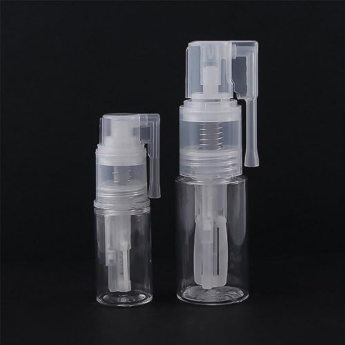 Kopida Powder Spray Bottle 2Pcs Plastic Clear Refillable Powder Spray Bottles Portable Cosmetics Powder Spray Dispenser Hairdressing Makeup