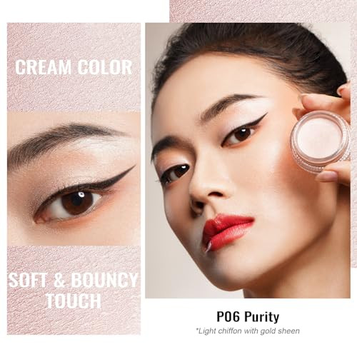 Oulac Shimmer Cream Eyeshadow Also For Highlighter Blendable Eye Shadow Waterproof And Long Lasting With Moisturizing Formula Soft Shimmer