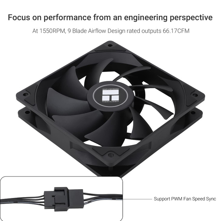 Thermalright TL-C12C X3 CPU Fan 120mm Case Cooler Fan, 4pin PWM Silent Computer Fan with S-FDB Bearing Included, up to 1550RPM Cooling Fan?3 Quantiti