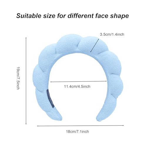 Tyssely Spa Headbands For Washing Face Makeup Skin Care Headband Women Bubble Facial Beauty Headbands Puffy Shower Towel Band Hair Headband