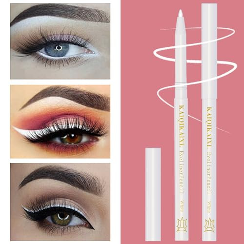 12Pcs White Eyeliner Pencils Professional Use As Highlighter Lip Line Pen Long Lasting Nice Color Eye Brow Gel Pen Makeup Brow Tint Pencils