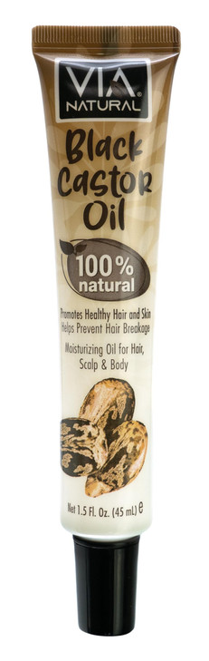 Via Natural 100 Percent Natural Black Castor Oil 1.5 Fl Oz Pack Of 1
