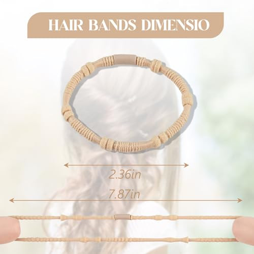 Bouboni 24Pcs Boho Hair Ties Bracelet Hair Ties For Women Girls No Damage Hair Bands For Thick Thin Long Curly Hair Accessories Style I