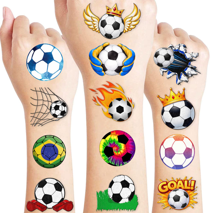 120 Pcs Soccer Pre Cut Temporary Tattoos For Kids