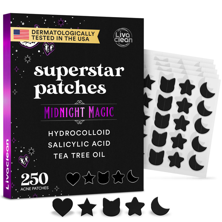 Livaclean 250Ct Black Star Pimple Patches For Face Pimple Patch