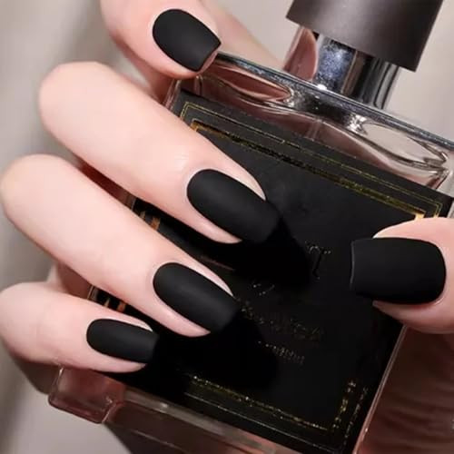 Cosmoo Black Matte Nail Polish Quick Dry Nail Lacquer For Nail Art Varnish Mist Effect Matte Finish Velvet Air Dry Nail Polish 10Ml Black