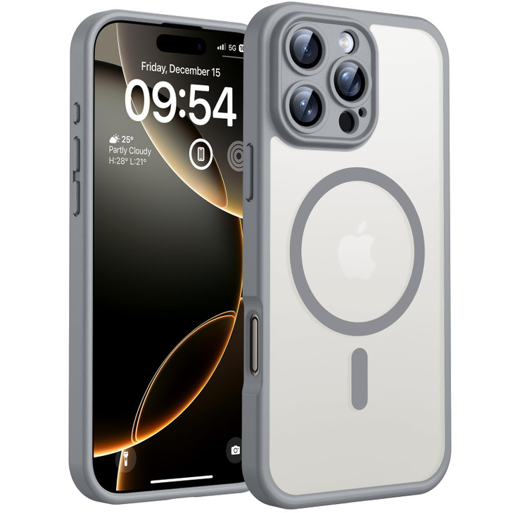 TOCOL Magnetic for 16 Pro Max Phone case, Upgraded Full Camera Protection, Compatible with Magsafe, Drop Protection, Translucent Matte Back Bumper Co